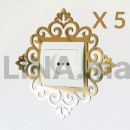 5 Cache miroir plexiglas prises en d'oré