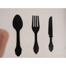 Vintage Kitchen Wall Art Decor Wooden Fork Spoon Sign Tableware Cutout Kitchenware Wall Decorations