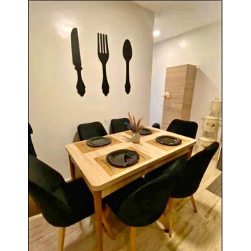 Vintage Kitchen Wall Art Decor Wooden Fork Spoon Sign Tableware Cutout Kitchenware Wall Decorations