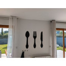 Vintage Kitchen Wall Art Decor Wooden Fork Spoon Sign Tableware Cutout Kitchenware Wall Decorations