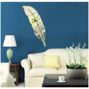 Miroir mural plume de pigeon argenté (XL)