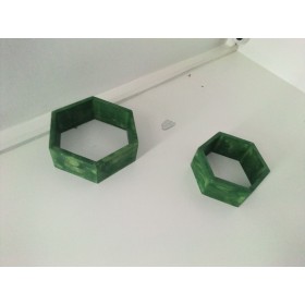 2 Étagère style hexagonale en bois vert