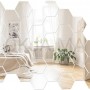 10 pcs miroir hexagonal de décoration mural