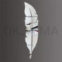 Miroir mural plume de pigeon argenté 75 cm