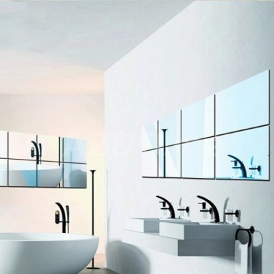 6 pièces muraux miroir carré