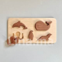 Planche puzzle des animaux en bois