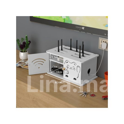 Support Routeur Wifi Sans Fil ,Boîtes de Rangement ,Etagère de Rangement Double