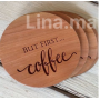 3pcs Sous tasse en bois